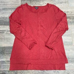 Lilla P Cashmere Cotton Blend Lightweight Pullover Sweater Tunic Coral Size XS